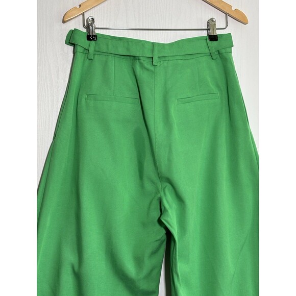 FARM RIO Pants Womens Medium Bright Green Tailored Pleated Wide Leg New Colorful - Picture 11 of 16